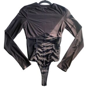 ReoRia Women's Mesh Corset Bodysuit (S)